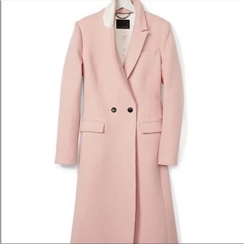 Banana Republic Blush Pink Double Breasted Wool Blend Coat (Size XS) - Picture 2 of 10